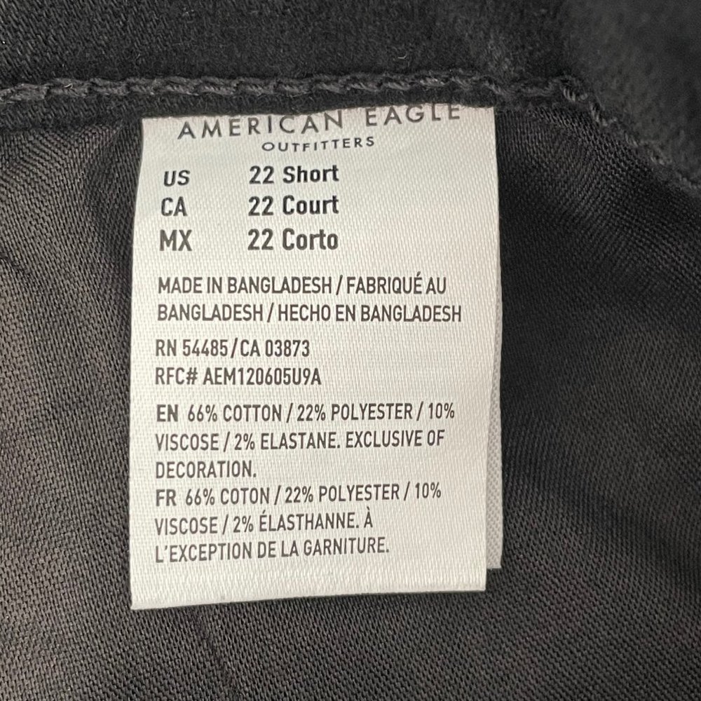 American Eagle Outfitters Artist Flare Black Denim Jeans Womens 22 Short - Picture 13 of 13